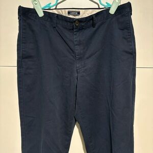 Lands' End Navy Blue Dress Pants Classic Straight-Leg Office Business Casual